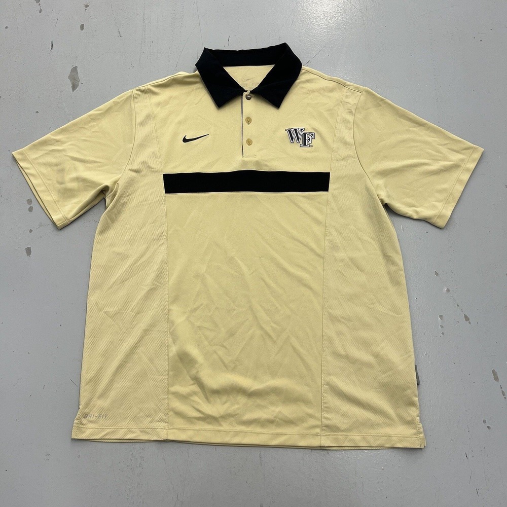 Nike Wake Forest Demon Deacons Dri-FIT Polo Shirt Mens XL Gold Black Golf